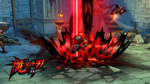 斩魂职业跳斩技，从空中冲向地面对敌人造成多段伤害