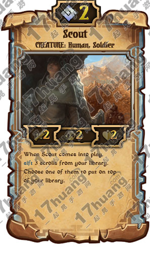 这张卡牌可以花费2个秩序值召唤,属于人类士兵,攻击力2,CD值2,生命值2.