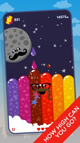 操作非常简单，躲在云朵身后的小彩虹们只露出了一个小小的头，玩家只要在屏幕下方的彩虹身上左右点击，即可依次轮换他们的排布位置，在天空中不断有各种颜色的小雨滴落下，玩家要做的就是将他们一一对应，雨滴本身的降落速度不快，但是向下滑动可以加速下落，非常简单，来活动活动手指吧！