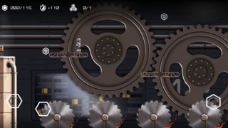 游戏采用虚拟按键方式操作，屏幕左边控制前进后退，右边的跳跃按钮可让 Elgo 完成普通跳跃和二段跳动作，手感上还是不错的。游戏中需要收集的原子能量块类似闯关游戏中的金币，遍布于整个场景之中，而分子能量块则类似于勋章之类需要玩家寻找一番后才能获得。