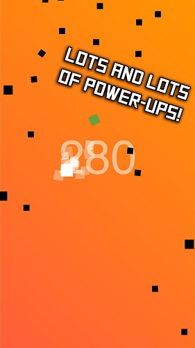 画面清新的反应小游，音效听着挺动感。里面的主角就是图标上的那个白色的方块，游戏时玩家需时不时的点击左右两个半边的屏幕带领方快左闪右避，躲开来自黑色方块的打压，避免掉出屏幕界面外。本作分普通及困难两种模式，普通模式下，黑色方块仅具有拦截能力，举个例子，假若白色的小方块上积累了三个左右的小黑色方块，方块距离被拖累出屏幕界面外也就不远了。而困难模式下，黑色方块则具有攻击力，也就是说，只要白方碰着黑方，就会立马结束游戏。