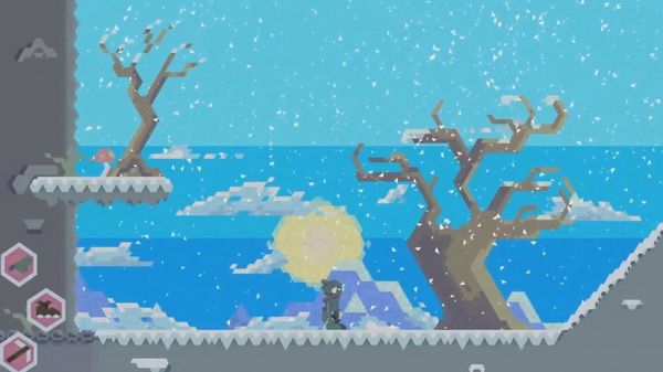 这是一款 2D 像素风的横版闯关游戏，虽是像素风，可画面表现得非常的唯美细腻，文艺气息非常强烈，游戏中玩家将控制着主角以利用冰镐、溜冰鞋、钩子等工具穿过一段又一段的山路，并躲避随时出现的危险。开发团队称本作灵感来源于《超级兄弟》（Superbrothers）的华丽场景以及《纪念碑谷》的玩法与创意。