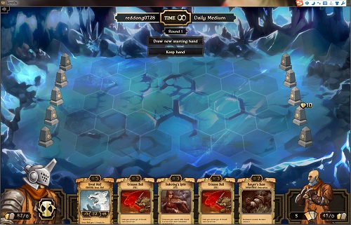 今天的daily medium更加考验玩家的技术,系统没有给予玩家额外的卡牌支持,但是玩家所有的生物卡牌进入战场都会加两点生命值和两点攻击力。