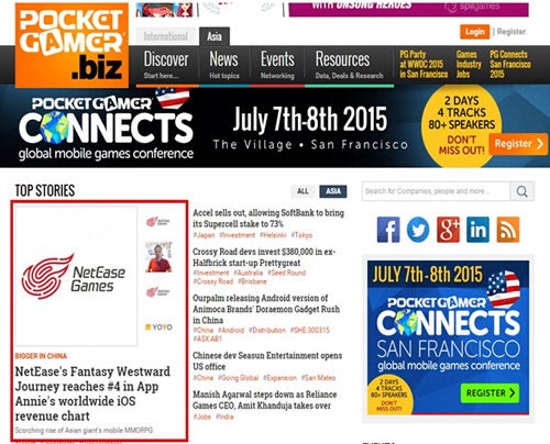 新纪录!梦幻西游手游App Annie全球手游榜第四
