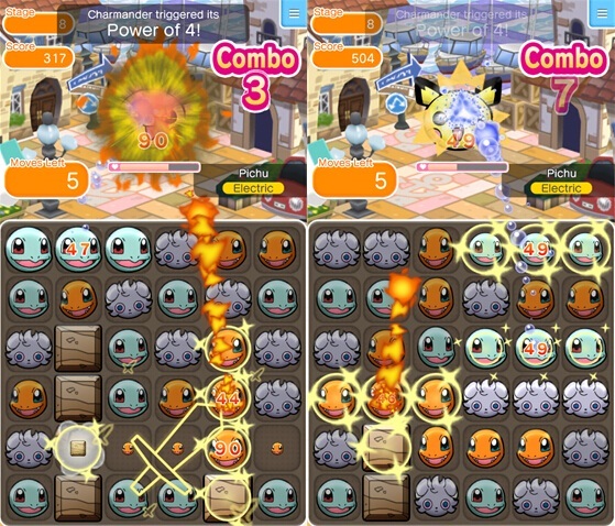 日本任天堂旗下负责《口袋妖怪》品牌授权和运营的Pokemon公司近日正式上架了一款以《口袋妖怪》为主题的手游，新作名为《口袋妖怪方块手机版》，玩法上移植自同名3DS游戏，是一款Q萌可爱的三消战斗游戏。各种人气口袋妖怪都会在这里登场，比如大家熟悉的皮卡丘、水老鼠、胖丁、小火龙、比比鸟、妙蛙种子等等，当然还会有新版怪物图鉴里面的角色，一起来看看吧！